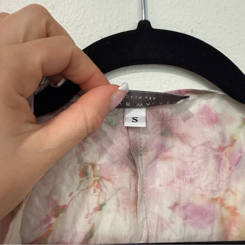 Bryn Walker Sheer Floral Long Sleeve Wrap Mini Dress S - Picture 4 of 6